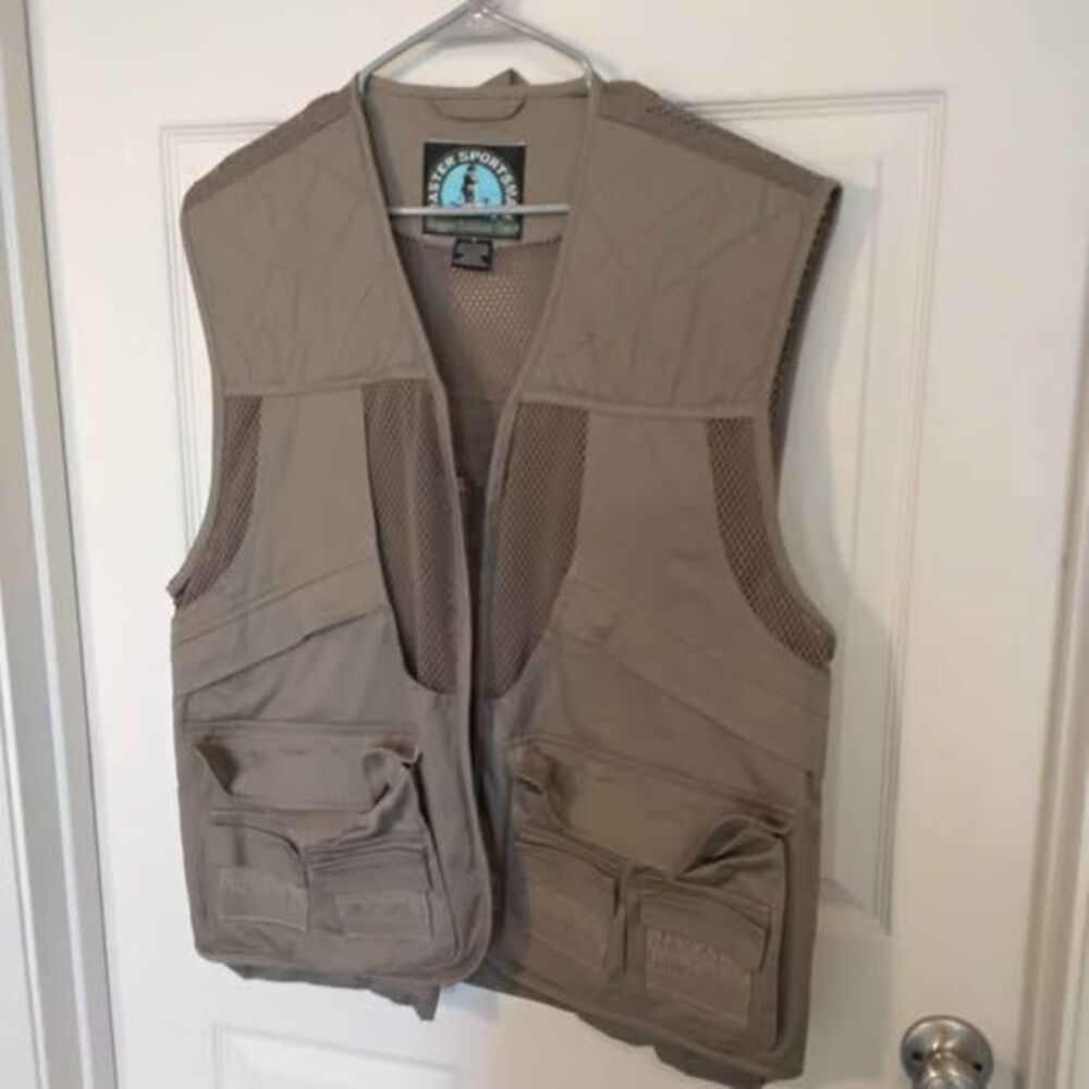 Beige Master Sportsman Fly Fishing Vest, Size XL